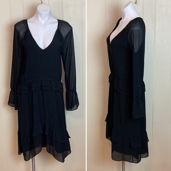 Ramy Brook Dresses & Skirts - Ramy Brook Black Lightweight Boho Party Dress Medium Evening Cocktail Ruffle